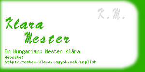 klara mester business card